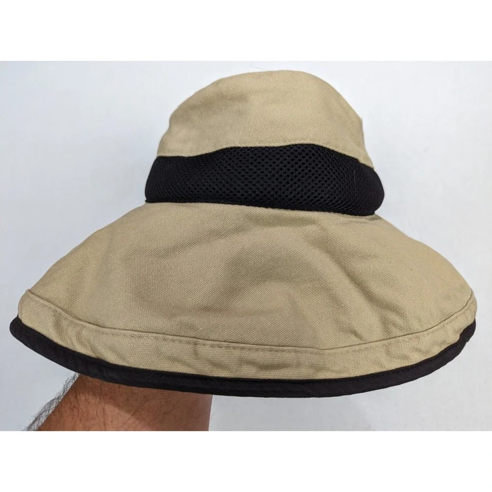 Orvis Mens Canvas Hat Mesh Floppy Size OS One Size Cotton Tan
